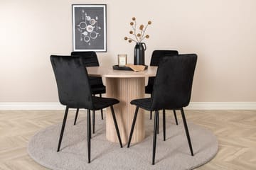 Rund matgrupp Venture Home Svart Ljust trä 4st - Møbler - Borde - Spisebordssæt