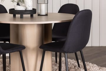 Rund matgrupp Venture Home Svart Ljust trä 4st - Møbler - Borde - Spisebordssæt