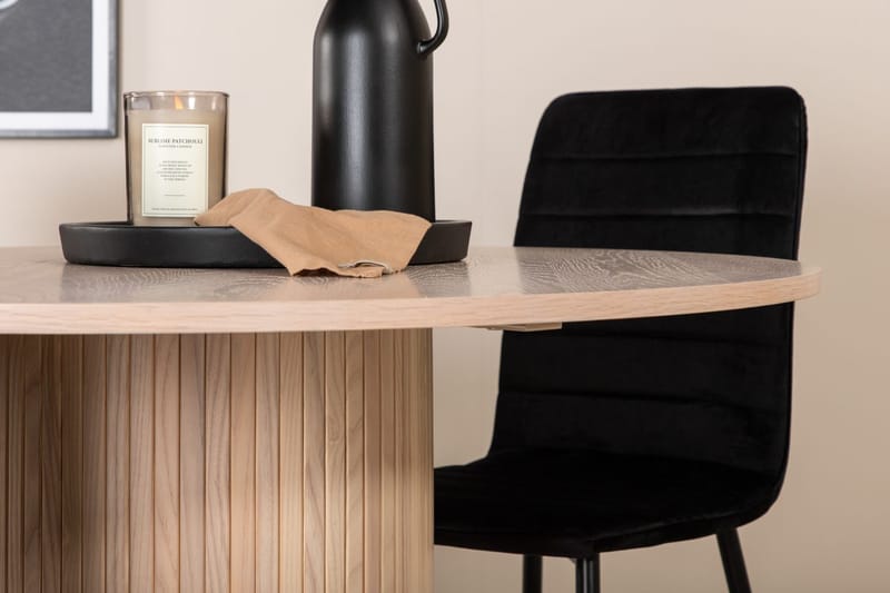 Rund matgrupp Venture Home Svart Ljust trä 4st - Møbler - Borde - Spisebordssæt