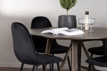 Rund matgrupp Venture Home Svart Mörkbrun 4st - Mørkebrun - Møbler - Borde - Spisebordssæt