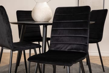 Rund matgrupp Venture Home Svart Svart 4st - Møbler - Borde - Spisebordssæt