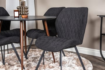 Rund matgrupp Venture Home Svart Svart 4st - Møbler - Borde - Spisebordssæt