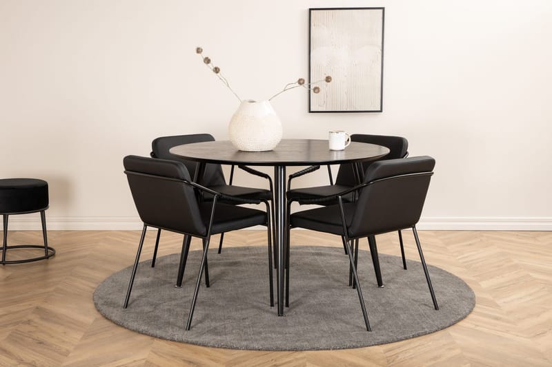 Rund matgrupp Venture Home Svart Svart 4st