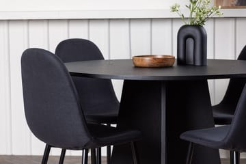 Rund matgrupp Venture Home Svart Svart 4st - Møbler - Borde - Spisebordssæt