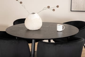 Rund matgrupp Venture Home Svart Svart 4st - Møbler - Borde - Spisebordssæt