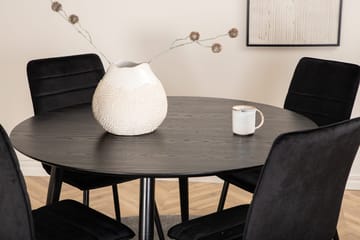 Rund matgrupp Venture Home Svart Svart 4st - Møbler - Borde - Spisebordssæt