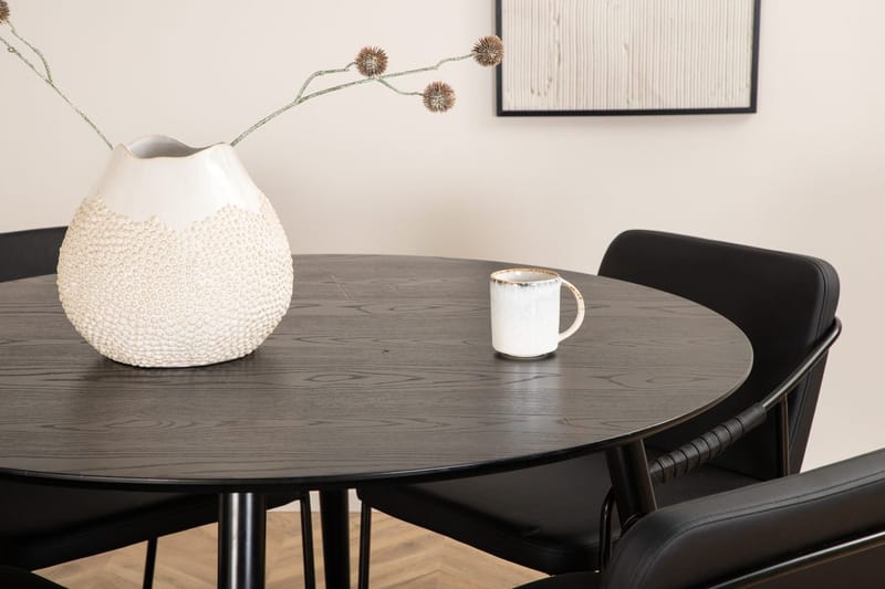 Rund matgrupp Venture Home Svart Svart 4st - Møbler - Borde - Spisebordssæt