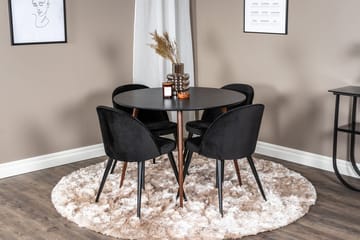 Rund matgrupp Venture Home Svart Svart 4st - Møbler - Borde - Spisebordssæt