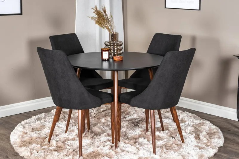 Rund matgrupp Venture Home Svart Svart 4st