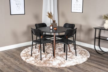 Rund matgrupp Venture Home Svart Svart 4st - Møbler - Borde - Spisebordssæt