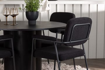 Rund matgrupp Venture Home Svart Svart 4st - Møbler - Borde - Spisebordssæt