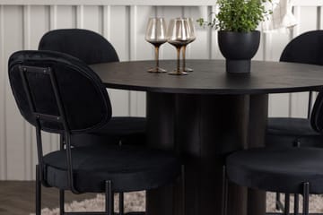 Rund matgrupp Venture Home Svart Svart 4st - Møbler - Borde - Spisebordssæt