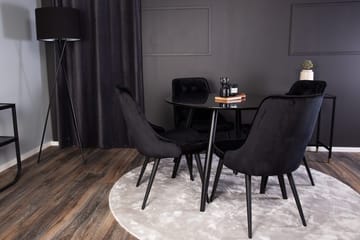 Rund matgrupp Venture Home Svart Svart 4st - Møbler - Borde - Spisebordssæt
