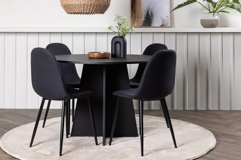 Rund matgrupp Venture Home Svart Svart 4st