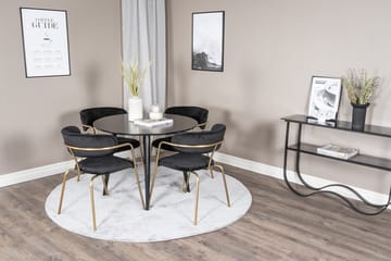Rund matgrupp Venture Home Svart Svart 4st - Møbler - Borde - Spisebordssæt
