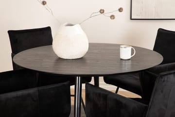 Rund matgrupp Venture Home Svart Svart 4st - Møbler - Borde - Spisebordssæt