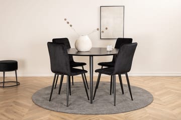 Rund matgrupp Venture Home Svart Svart 4st - Møbler - Borde - Spisebordssæt