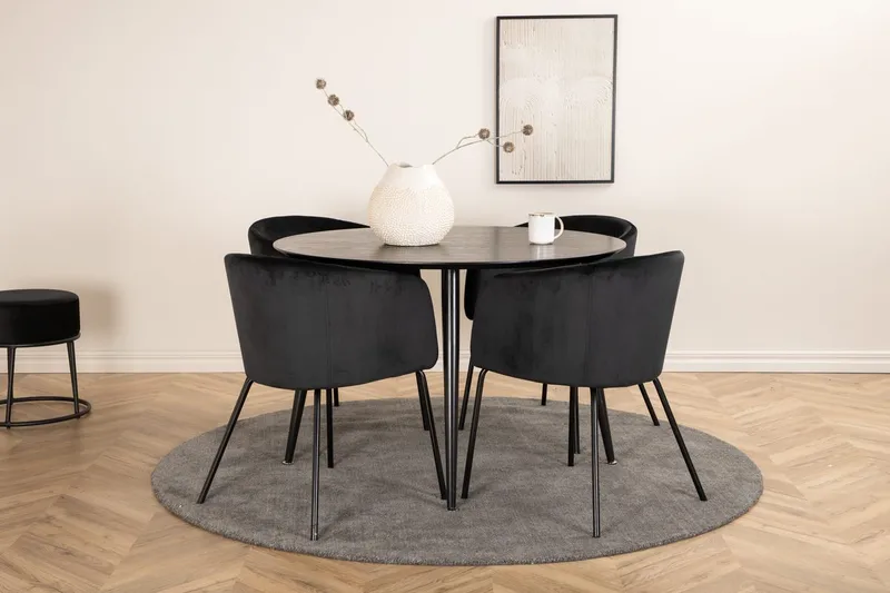 Rund matgrupp Venture Home Svart Svart 4st