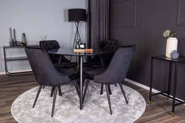 Rund matgrupp Venture Home Svart Svart 4st - Møbler - Borde - Spisebordssæt