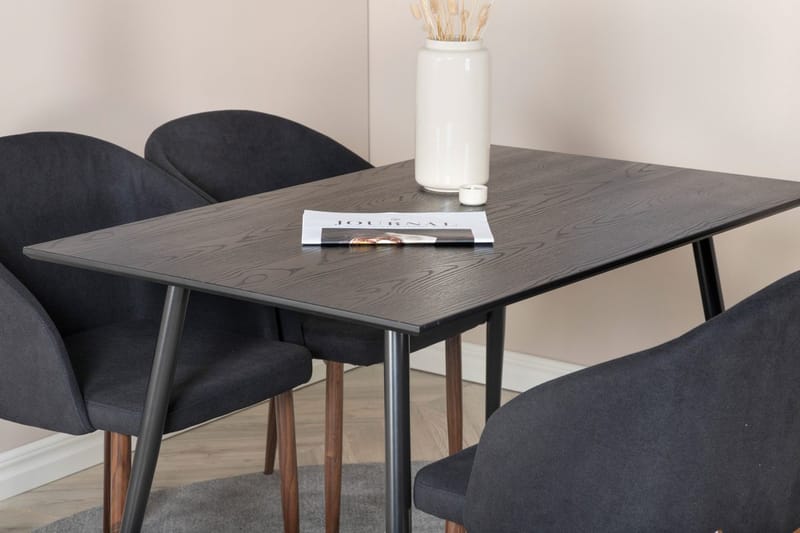 Rund matgrupp Venture Home Svart Svart 4st - Møbler - Borde - Spisebordssæt