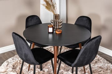 Rund matgrupp Venture Home Svart Svart/Brun 4st - Møbler - Borde - Spisebordssæt