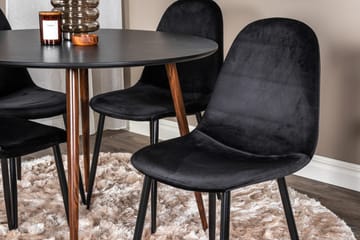 Rund matgrupp Venture Home Svart Svart/Brun 4st - Møbler - Borde - Spisebordssæt