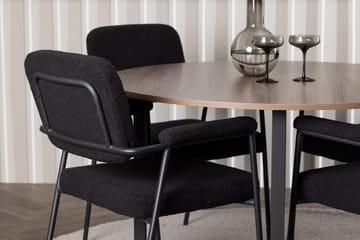 Rund matgrupp Venture Home Svart Valnöt 4st - Møbler - Borde - Spisebordss æt