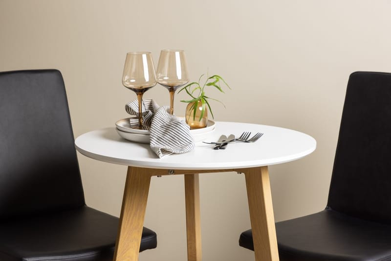 Rund matgrupp Venture Home Svart Vit 2st - Møbler - Borde - Spisebordssæt