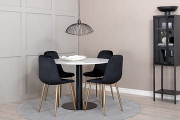 Rund matgrupp Venture Home Svart Vit 4st - Møbler - Borde - Spisebordssæt