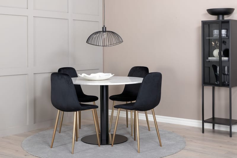 Rund matgrupp Venture Home Svart Vit 4st - Møbler - Borde - Spisebordssæt