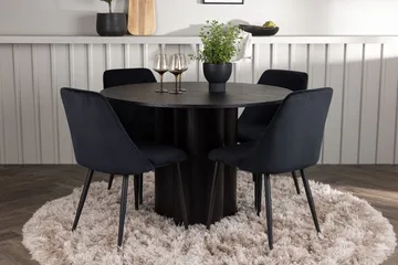 Rund matgrupp Venture Home Svart - Møbler - Borde - Spisebordssæt