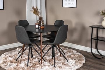Rund matgrupp Venture Home Svart - Møbler - Borde - Spisebordssæt
