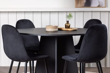Rund matgrupp Venture Home Svart - Møbler - Borde - Spisebordssæt