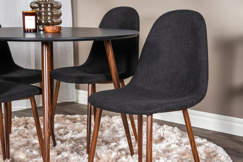 Rund matgrupp Venture Home Svart - Møbler - Borde - Spisebordssæt