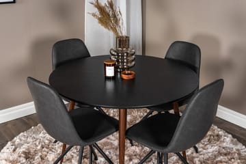 Rund matgrupp Venture Home Svart - Møbler - Borde - Spisebordssæt