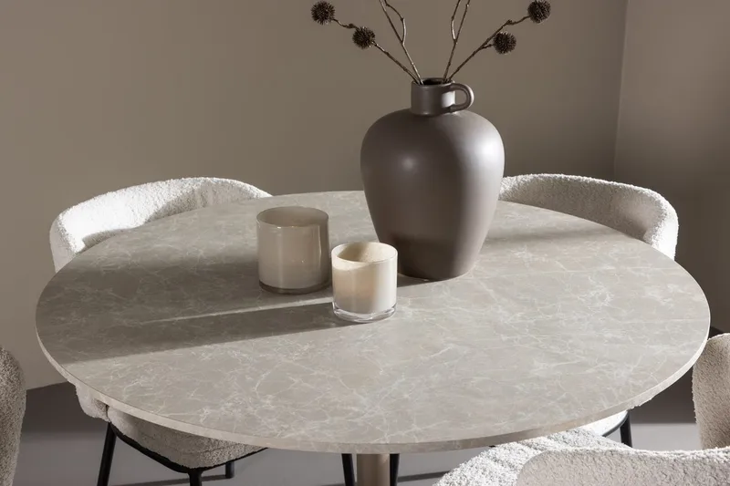 Rund matgrupp Venture Home Vit Beige 4st - Møbler - Borde - Spisebordssæt