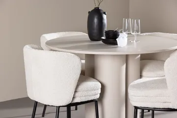 Rund matgrupp Venture Home Vit Beige 4st - Møbler - Borde - Spisebordssæt