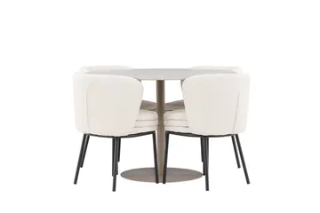 Rund matgrupp Venture Home Vit Beige 4st - Møbler - Borde - Spisebordssæt