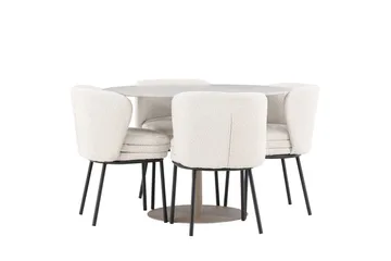 Rund matgrupp Venture Home Vit Beige 4st - Møbler - Borde - Spisebordssæt