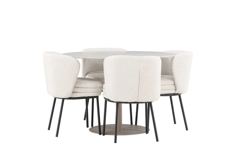 Rund matgrupp Venture Home Vit Beige 4st - Møbler - Borde - Spisebordssæt