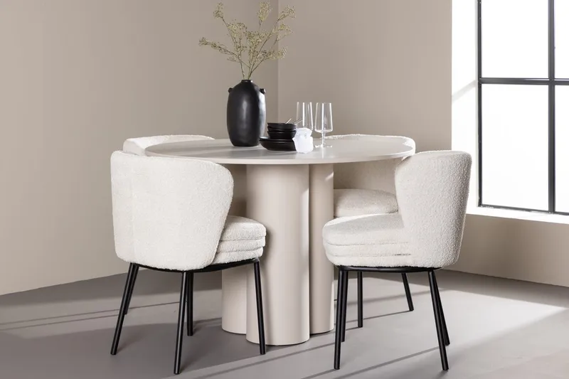 Rund matgrupp Venture Home Vit Beige 4st