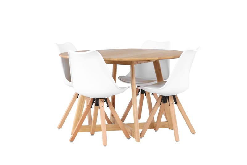 Rund matgrupp Venture Home Vit Brun 4st - Møbler - Borde - Spisebordssæt
