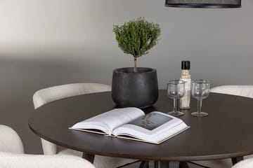 Rund matgrupp Venture Home Vit Mörkbrun 4st - Mørkebrun - Møbler - Borde - Spisebordssæt