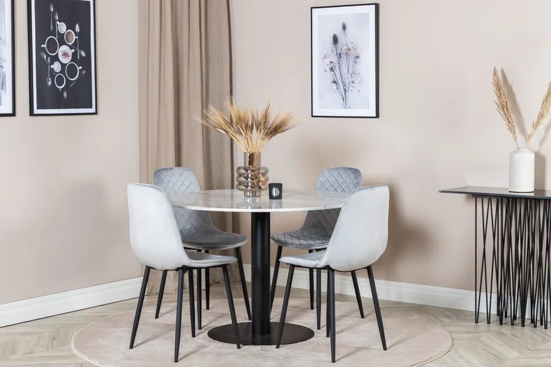 Rund matgrupp Venture Home Vit marmor