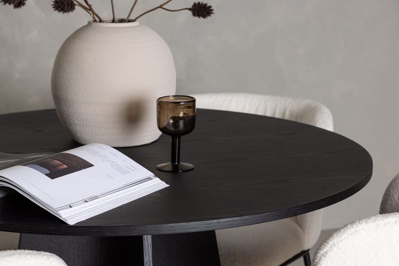 Rund matgrupp Venture Home Vit Svart 4st - Møbler - Borde - Spisebordssæt