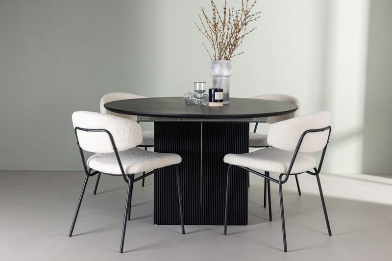 Rund matgrupp Venture Home Vit Svart 4st