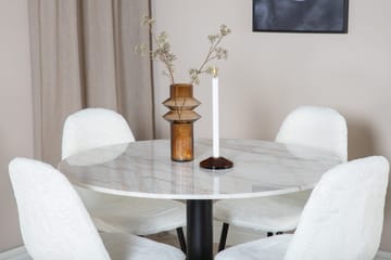 Rund matgrupp Venture Home Vit Vit marmor 4st - Møbler - Borde - Spisebordssæt