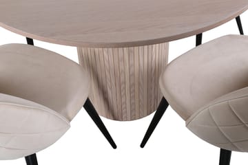 Rund spisegruppe Venture Home Bianca, Velvet Hvidlaseret - Møbler - Borde - Spisebordssæt