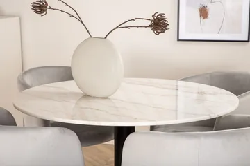 Rund spisegruppe Venture Home Estelle, Berit - lysegråt fløjlsstof - Møbler - Borde - Spisebordssæt