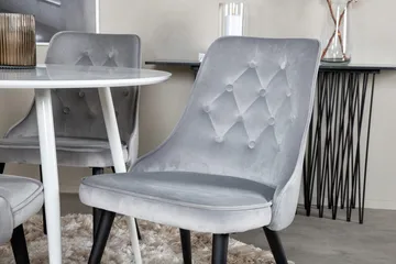Rund spisegruppe Venture Home Plaza, Velvet Deluxe - lysegrå - Møbler - Borde - Spisebordssæt
